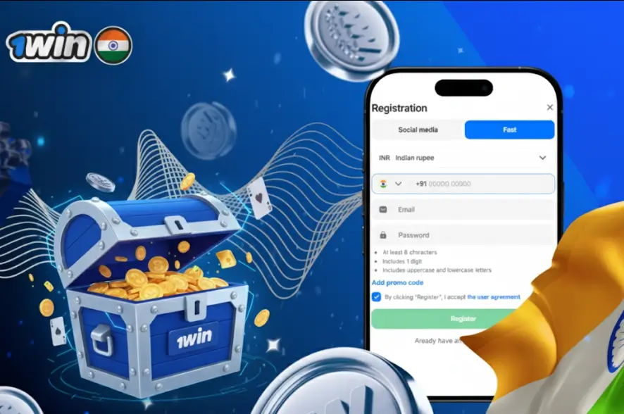 Login and registration page of the 1win platform